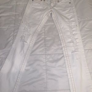 White True Religion Straight Jeans